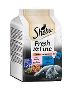 Sheba Katzen Nassfutter Fresh&Fine in Sauce Fisch Variation mit Lachs und Thunfisch (MSC)