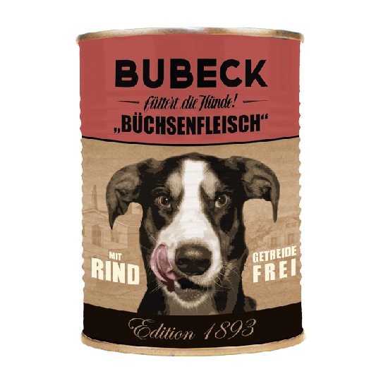 BUBECK BÜCHSENFLEISCH Nassfutter für Hunde Rinderherzen