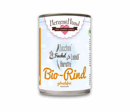 HerzensHund Nassfutter für Hunde BIO Rind Getreidefrei