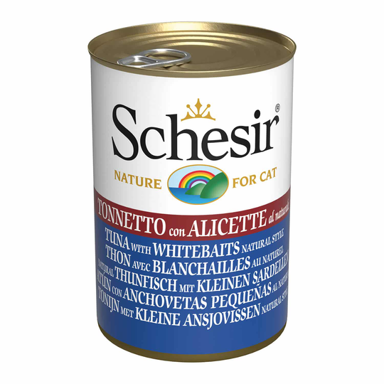 Schesir Nassfutter für Katzen Natural Thunfisch mit kleinen Sardellen