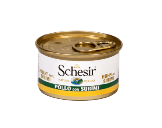 Schesir Nassfutter für Katzen Dosen Jelly Hühnerfilet mit Surimi
