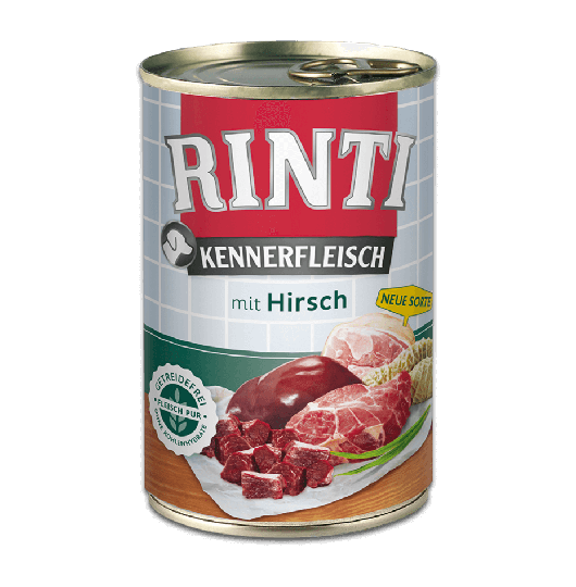 Rinti Kennerfleisch Nassfutter für Hunde Dose Hirsch