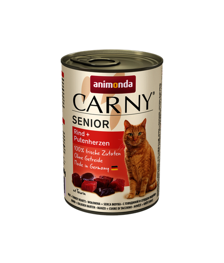 Animonda Carny Nassfutter für Katzen-Senior Rind+Putenherzen