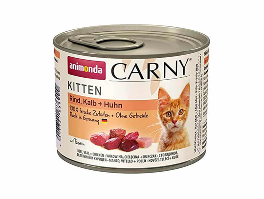 Animonda Carny Kitten Katzenfutter Nassfutter Katzen bis 1 Jahr Rind Kalb + Huhn 200 g