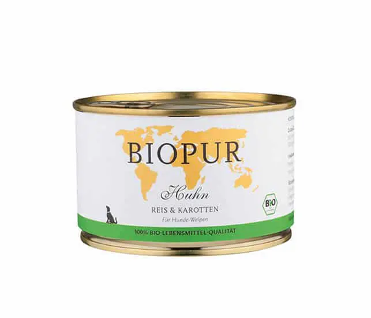 BIOPUR Bio Huhn, Reis & Karotten für Hunde-Welpen