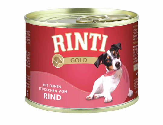 Rinti Nassfutter für Hunde Gold Ringpull-Dose Rind