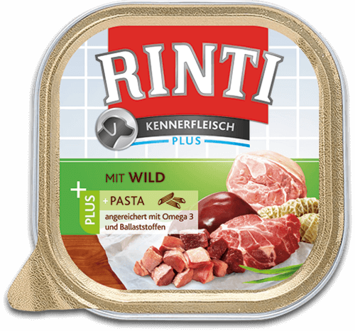 Rinti Kennerfleisch Nassfutter für Hunde Wild + Pasta