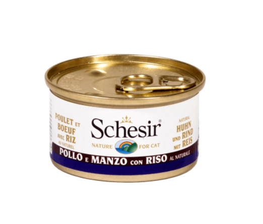 Schesir Nassfutter für Katzen DosenNatural Huhn, Rind mit Reis