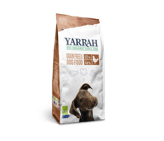 Yarrah BIO Hunde Getreidefreies Trockenfutter mit Huhn und Fisch - 2kg