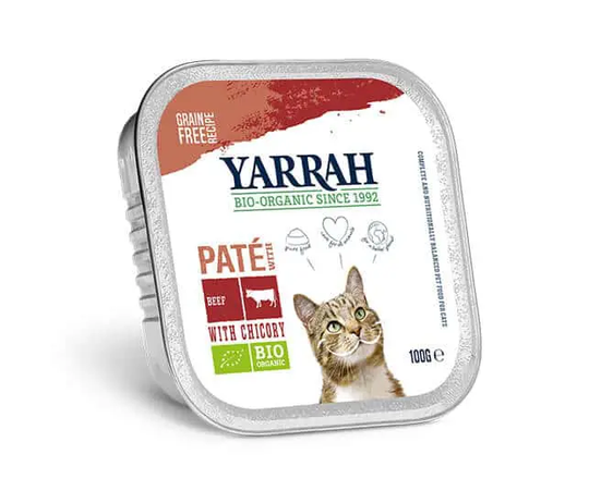 Yarrah Bio Katzen Nassfutter - Pate Rind mit Chicorée