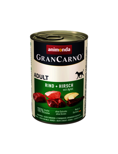 Animonda GranCarno Hunde Nassfutter Adult Rind+ Hirsch mit Äpfeln