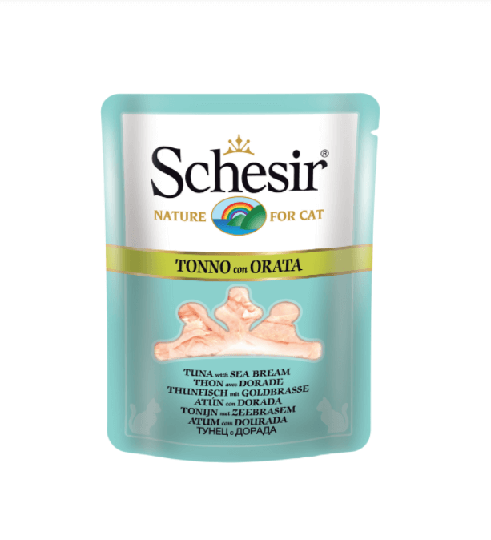 Schesir Nassfutter für Katzen Beutel Thunfisch mit Goldbrasse