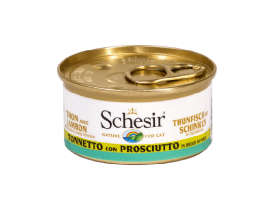 Schesir Nassfutter für Katzen Thunfisch mit Schinken