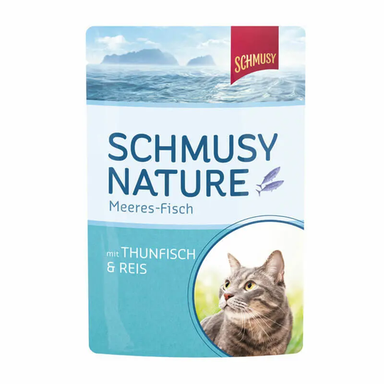 Schmusy Nassfutter Nature Meeres-Fisch Frischebeutel Thunfisch mit Reis