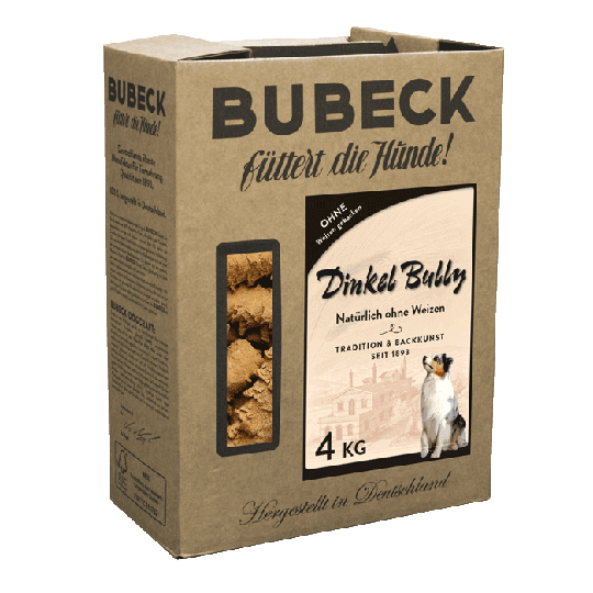 BUBECK Snacks für Hunde HUNDEKUCHEN Ohne Weizen Dinkel Bully-Biskuit