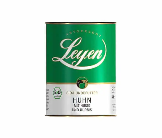 Leyen Bio Huhn mit Hirse und Kürbis Nassfutter für Hunde - 410g