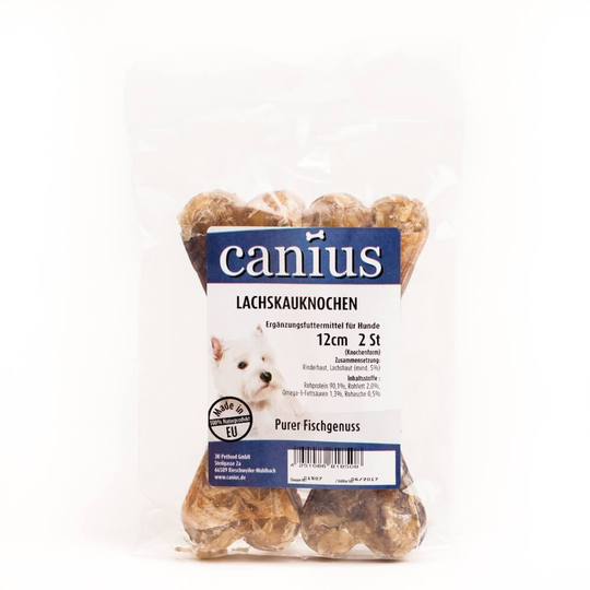 Canius Hundesnacks Lachskaus. 12cm Knochen 2er