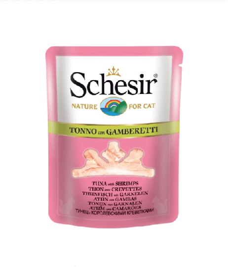 Schesir Nassfutter für Katzen Beutel Thunfisch mit Flusskrebsen