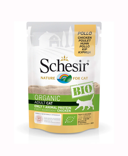 Schesir Nassfutter für Katzen Beutel BIO Kitten Huhn