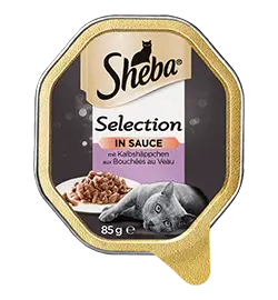 Sheba Nassfutter für Katzen Schale Selection in Sauce - mit Kalbshäppchen