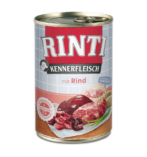 Rinti Kennerfleisch Nassfutter für Hunde Dose Rind