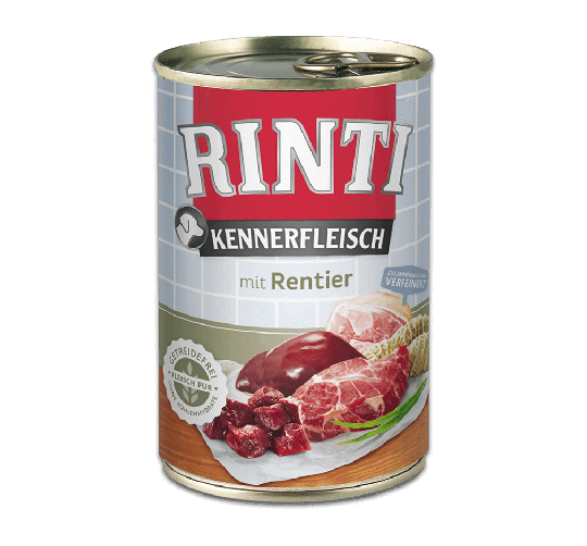 Rinti Kennerfleisch Nassfutter für Hunde Dose Rentier