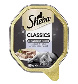Sheba Nassfutter für Katzen Schale Classics - in Pastete mit Kalb & Huhn