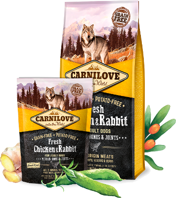 Carnilove Dog Trockenfutter für Hunde Adult Fresh - Chicken & Rabbit