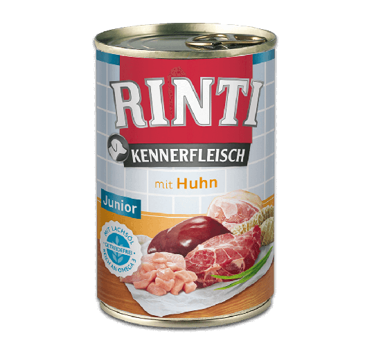 Rinti Kennerfleisch Nassfutter für Hunde Dose Junior - mit Huhn