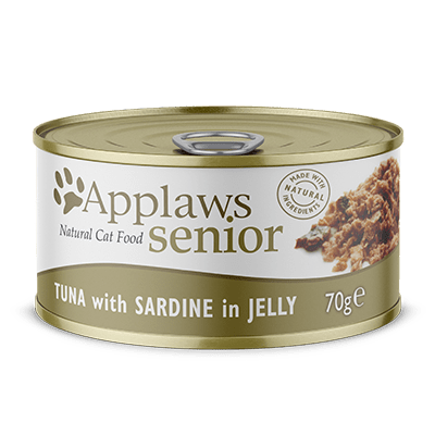 Applaws Nassfutter für Katzen Dose Senior Thunfisch+Sardinen in Gelee 24x 70 g