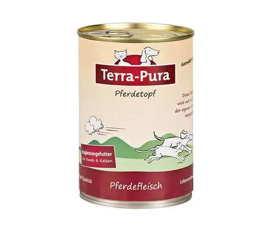 Terra-Pura Bio Nassfutter Pferdetopf Hunde- Katze - 400 g