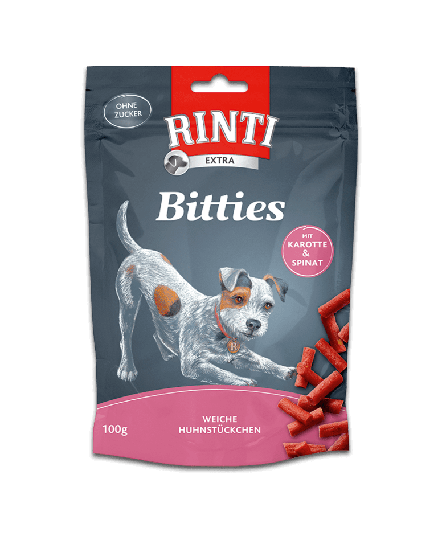 Rinti Bitties Snacks für Hunde Huhn mit Karotten & Spinat