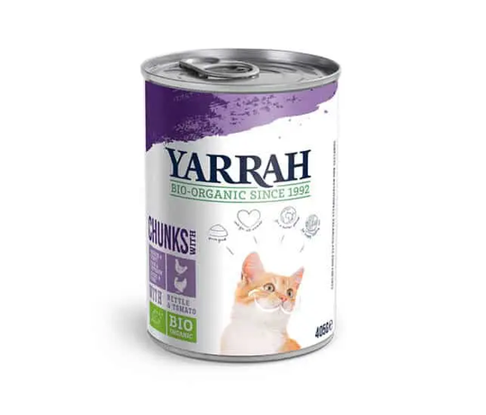 Yarrah Bio Katzen Nassfutter Bröckchen Huhn und Truthahn