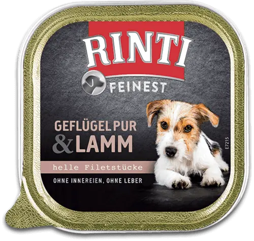 Rinti Feinest Nassfutter für Hunde Geflügel Pur + Lamm