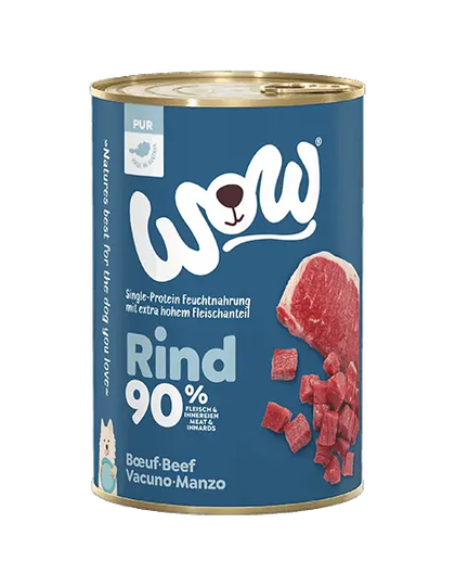 WOW Nassfutter für Hunde RIND PUR