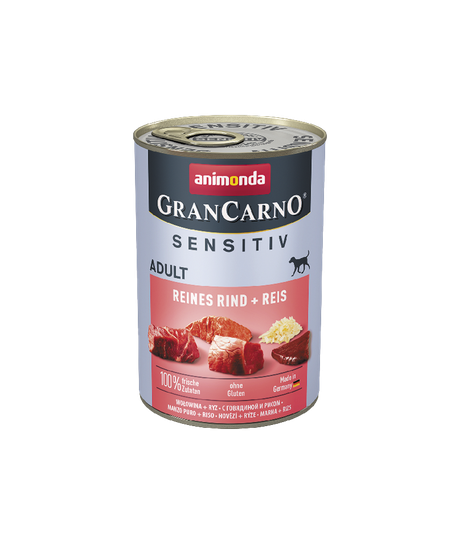 Animonda GranCarno Hunde Nassfutter Adult Sensitive Reines Rind+Reis