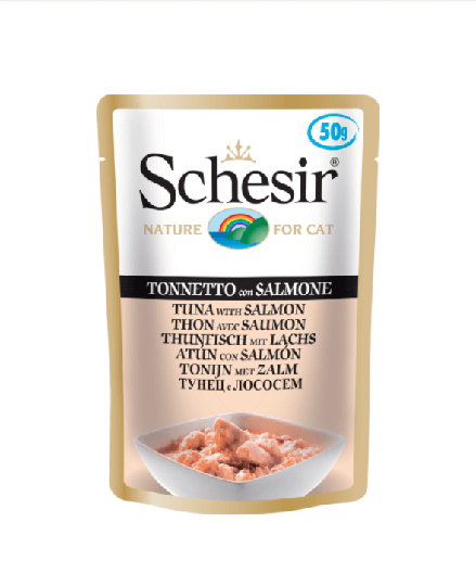 Schesir Nassfutter für Katzen Beutel Thunfisch mit Lachs