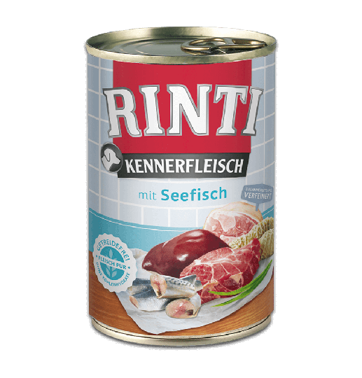 Rinti Kennerfleisch Nassfutter für Hunde Dose Seefisch