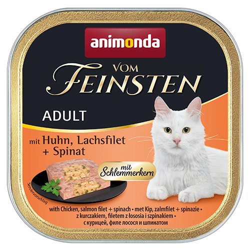 Animonda Feinsten Katzen Nassfutter- Adult- Huhn+Lachsfilet+Spinat