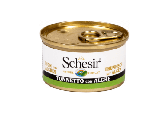 Schesir Nassfutter für Katzen Dosen Jelly Thunfisch mit Algen