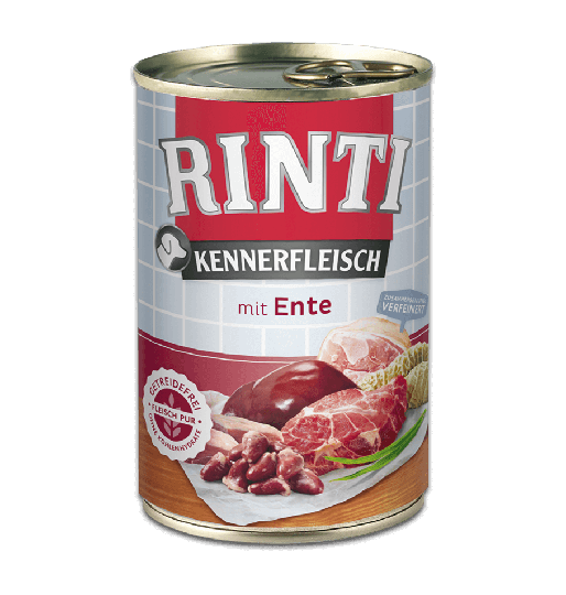 Rinti Kennerfleisch Nassfutter für Hunde Dose Ente