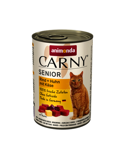 Animonda Carny Nassfutter für Katzen-Senior RIND + HUHN MIT KÄSE