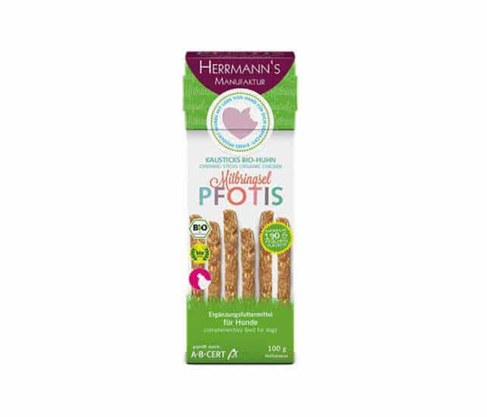 Herrmanns PFOTIS BIO Kausticks Huhn für Hunde
