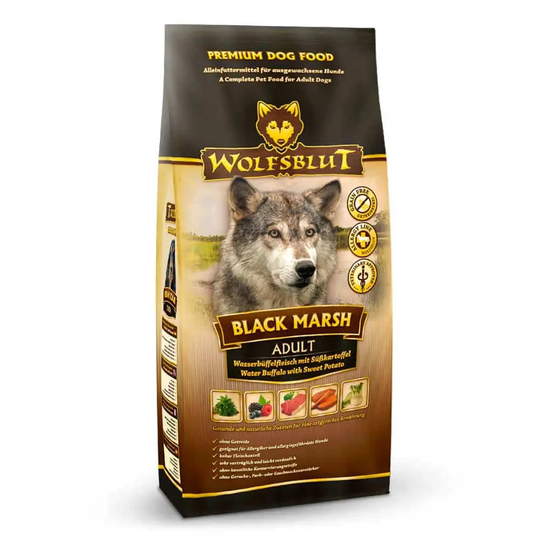 Wolfsblut Trockenfutter für Hunde Black Marsh Adult - Wasserbüffel mit Süßkartoffel