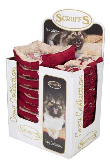 Display Scruffs Cosy Combo Box Bed (10st) Blanket (20st) - Burgundy or Grey - burgundy