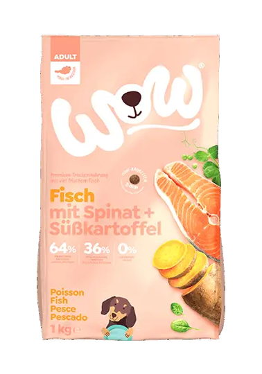 WOW HUNDE TROCKENFUTTER ADULT FISCH MIT SPINAT