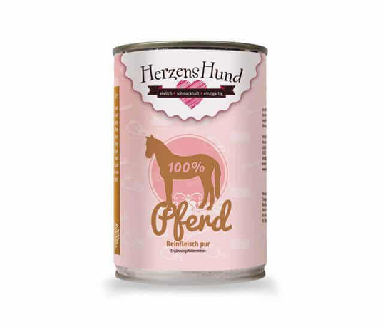 HerzensHund Pferd Bio Reinfleisch pur Nassfutter für Hunde