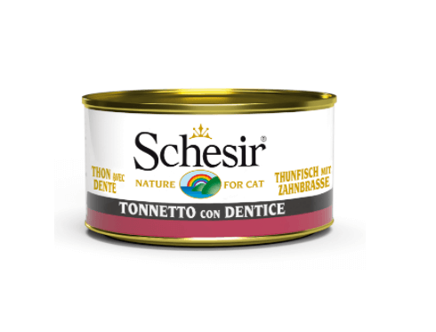 Schesir Nassfutter für Katzen Dosen Jelly Thunfisch +Zahnbrasse