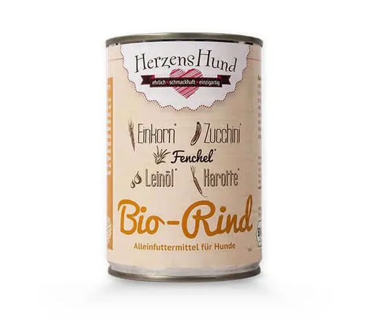 Herzenshund Nassfutter für Hunde BIO Rind