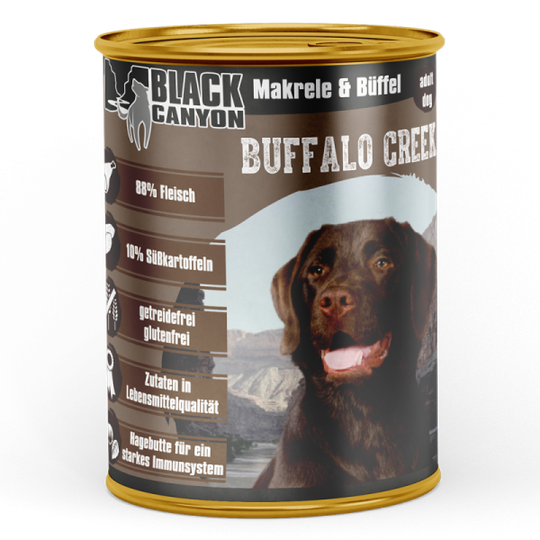 Black Canyon Nassfutter für ausgewachsene Hunde - 410g - Büffel